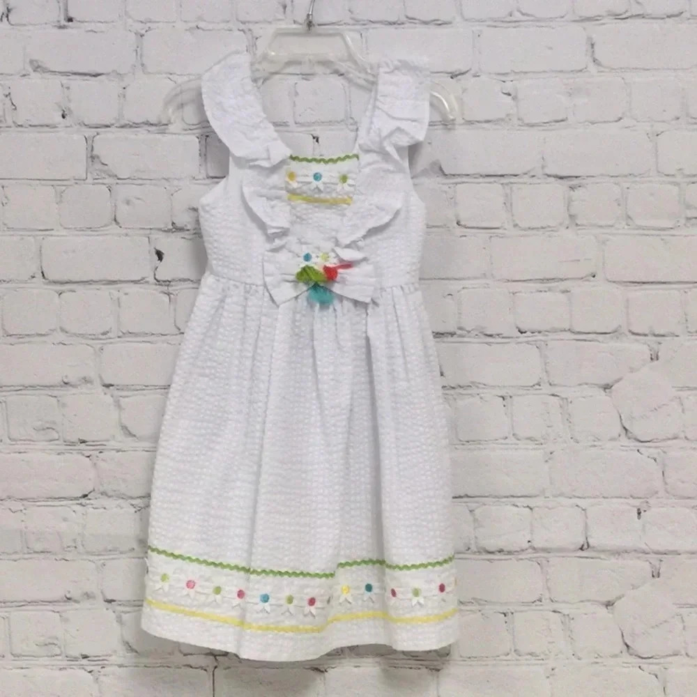 Bonnie Jean White Spring Embroidered Dress size 3T